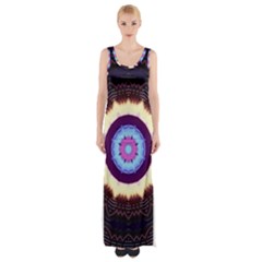 Mandala Art Design Pattern Maxi Thigh Split Dress