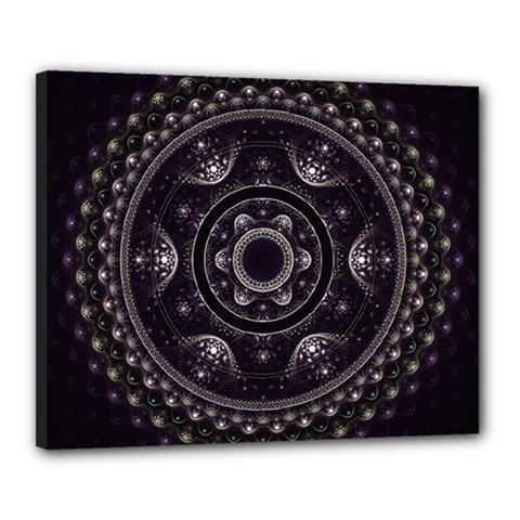 Fractal Mandala Circles Purple Canvas 20  X 16  (stretched) by Simbadda