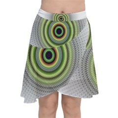 Fractal Mandala White Background Chiffon Wrap Front Skirt