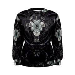 Black And White Fractal Art Artwork Design Women s Sweatshirt by Simbadda