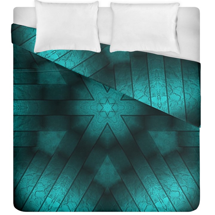 Abstract Pattern Black Green Duvet Cover Double Side (King Size)