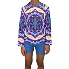 Mandala Art Design Pattern Kids  Long Sleeve Swimwear by Simbadda