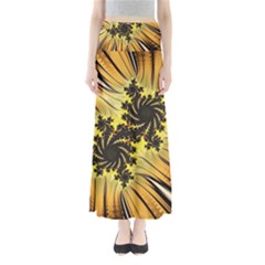 Fractal Art Colorful Pattern Full Length Maxi Skirt by Simbadda