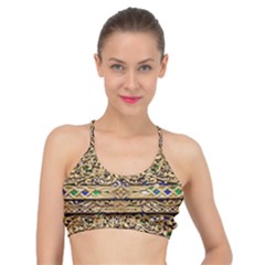 Gold Pattern Decoration Golden Basic Training Sports Bra by Simbadda