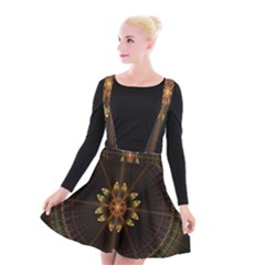 Fractal Floral Mandala Abstract Suspender Skater Skirt by Simbadda