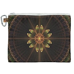 Fractal Floral Mandala Abstract Canvas Cosmetic Bag (xxl) by Simbadda