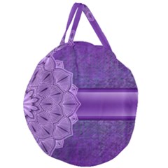 Background Mandala Purple Ribbon Giant Round Zipper Tote by Simbadda