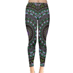 Fractal Kaleidoscope Mandala Inside Out Leggings by Simbadda