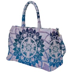 Mandalas Symmetry Meditation Round Duffel Travel Bag by Simbadda