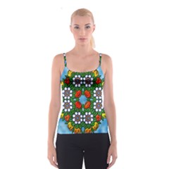 Mandala Background Colorful Pattern Spaghetti Strap Top by Simbadda