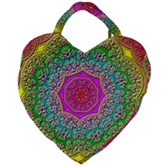 Mandala Tile Background Geometric Giant Heart Shaped Tote