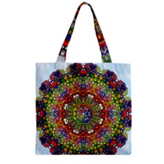 Mandala Pattern Ornaments Structure Zipper Grocery Tote Bag by Simbadda