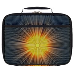 Background Mandala Sun Rays Full Print Lunch Bag by Simbadda