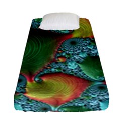 Fractal Art Colorful Pattern Fitted Sheet (single Size) by Simbadda