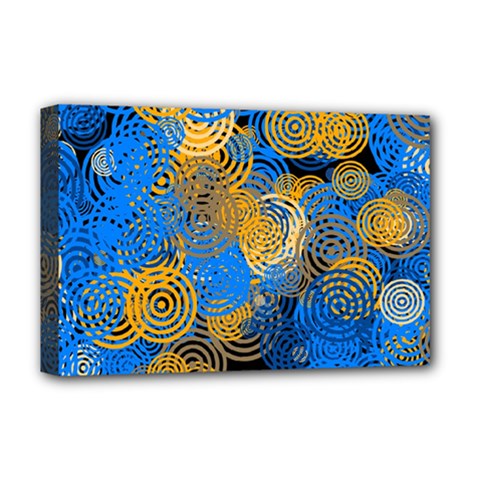 Circle Rings Abstract Optics Deluxe Canvas 18  X 12  (stretched) by Simbadda