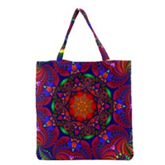 Kaleidoscope Mandala Pattern Grocery Tote Bag by Simbadda