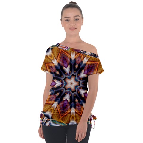 Kaleidoscope Pattern Kaleydograf Tie-up Tee by Simbadda