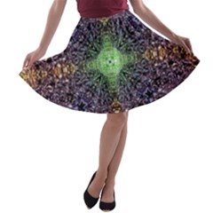 Mandala Carpet Pattern Geometry A-line Skater Skirt by Simbadda