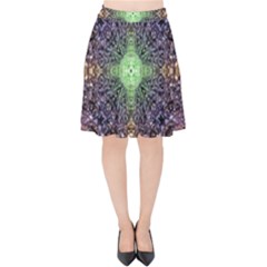 Mandala Carpet Pattern Geometry Velvet High Waist Skirt by Simbadda