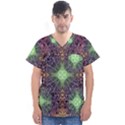 Mandala Carpet Pattern Geometry Men s V-Neck Scrub Top View1