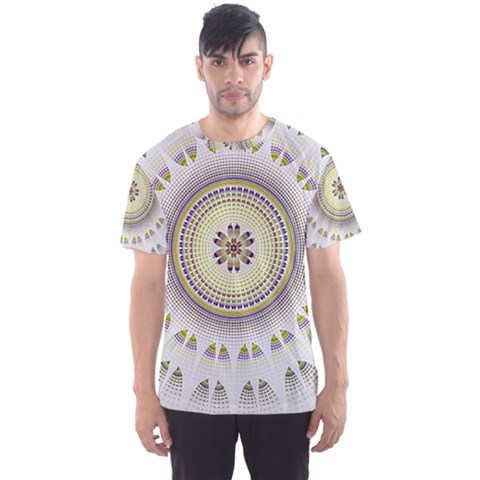 Mandala Fractal Decorative Men s Sports Mesh Tee by Simbadda