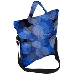 Circle Rings Abstract Optics Fold Over Handle Tote Bag by Simbadda