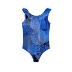 Circle Rings Abstract Optics Kids  Frill Swimsuit by Simbadda