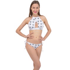 Pop Art  Bee Pattern Cross Front Halter Bikini Set by Valentinaart