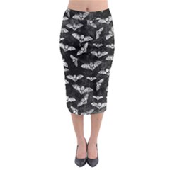 Vintage Halloween Bat Pattern Midi Pencil Skirt by Valentinaart