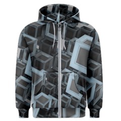 3d Cube Fantasy Square Shape Men s Zipper Hoodie by Simbadda