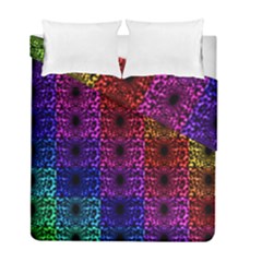 Rainbow Grid Form Abstract Duvet Cover Double Side (full/ Double Size) by Simbadda