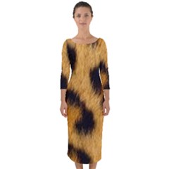 Animal Print Leopard Quarter Sleeve Midi Bodycon Dress by NSGLOBALDESIGNS2