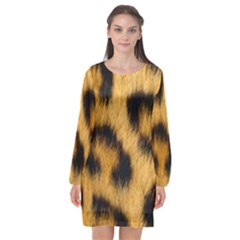 Animal Print Leopard Long Sleeve Chiffon Shift Dress  by NSGLOBALDESIGNS2