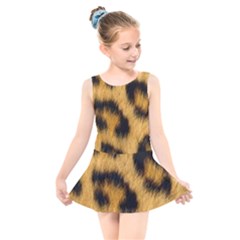 Animal Print Leopard Kids  Skater Dress Swimsuit by NSGLOBALDESIGNS2