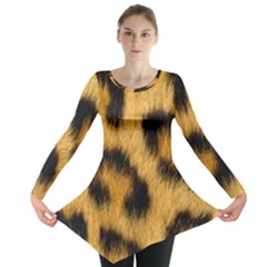 Animal Print Leopard Long Sleeve Tunic  by NSGLOBALDESIGNS2