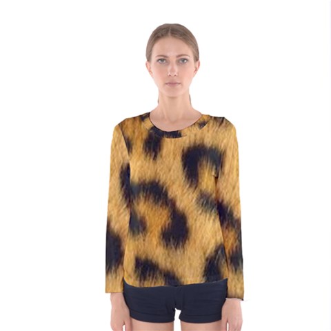 Animal Print Leopard Women s Long Sleeve Tee by NSGLOBALDESIGNS2