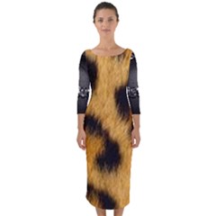 Animal Print Quarter Sleeve Midi Bodycon Dress by NSGLOBALDESIGNS2