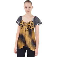 Animal Print Lace Front Dolly Top by NSGLOBALDESIGNS2