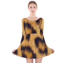 Animal Print 3 Long Sleeve Velvet Skater Dress by NSGLOBALDESIGNS2