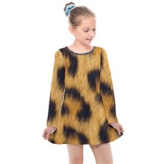 Animal Print 3 Kids  Long Sleeve Dress by NSGLOBALDESIGNS2