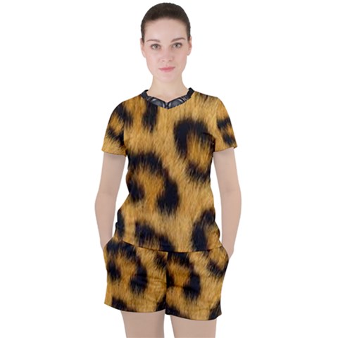 Animal Print 3 Women s Tee And Shorts Set by NSGLOBALDESIGNS2