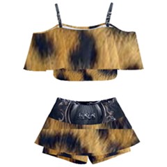 Animal Print 3 Kids  Off Shoulder Skirt Bikini by NSGLOBALDESIGNS2