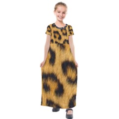 Animal Print 3 Kids  Short Sleeve Maxi Dress by NSGLOBALDESIGNS2