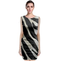 Zebra Print Sleeveless Velvet Midi Dress by NSGLOBALDESIGNS2
