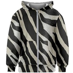 Zebra Print Kids Zipper Hoodie Without Drawstring by NSGLOBALDESIGNS2