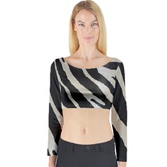 Zebra Print Long Sleeve Crop Top by NSGLOBALDESIGNS2