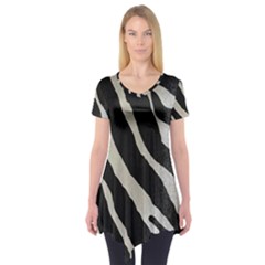 Zebra Print Short Sleeve Tunic  by NSGLOBALDESIGNS2