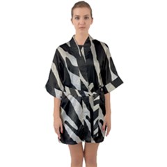 Zebra Print Quarter Sleeve Kimono Robe by NSGLOBALDESIGNS2