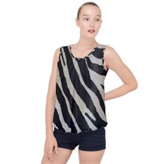 Zebra Print Bubble Hem Chiffon Tank Top by NSGLOBALDESIGNS2