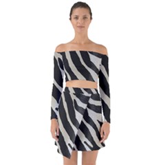 Zebra Print Off Shoulder Top With Skirt Set by NSGLOBALDESIGNS2